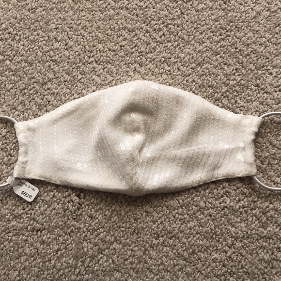White Sequin Face Mask